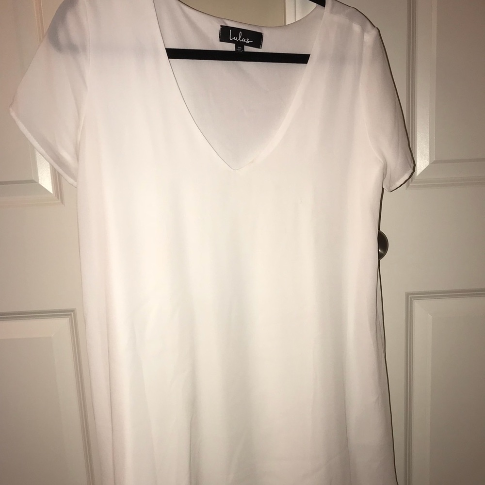 All white simple dress